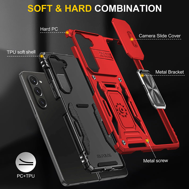 Samsung Galaxy Z Fold 5 Sliding Window With Kickstand Phone Case