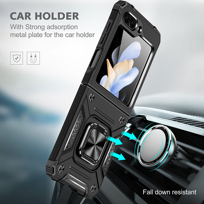 Samsung Galaxy Z Flip 5 Dual Colors Ring Magnetic GPS Car Mount Phone Holder Case