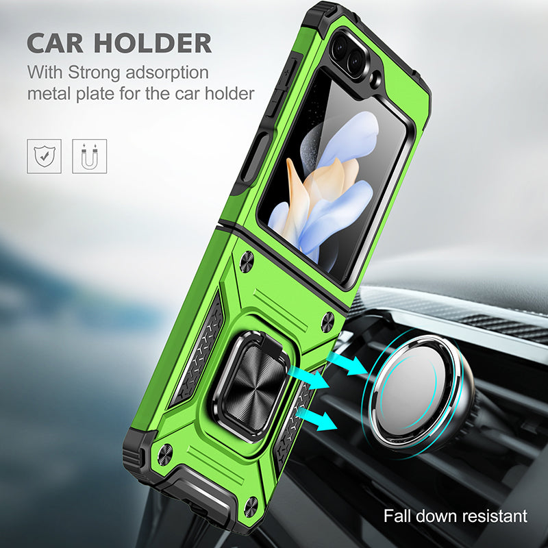 Samsung Galaxy Z Flip 5 Dual Colors Ring Magnetic GPS Car Mount Phone Holder Case