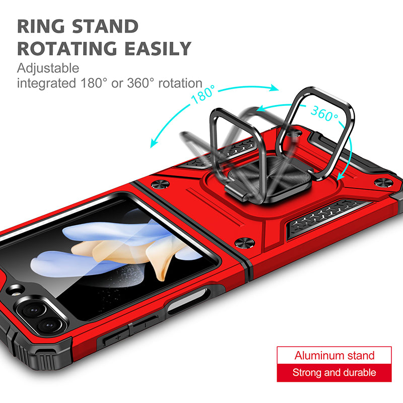 Samsung Galaxy Z Flip 5 Dual Colors Ring Magnetic GPS Car Mount Phone Holder Case