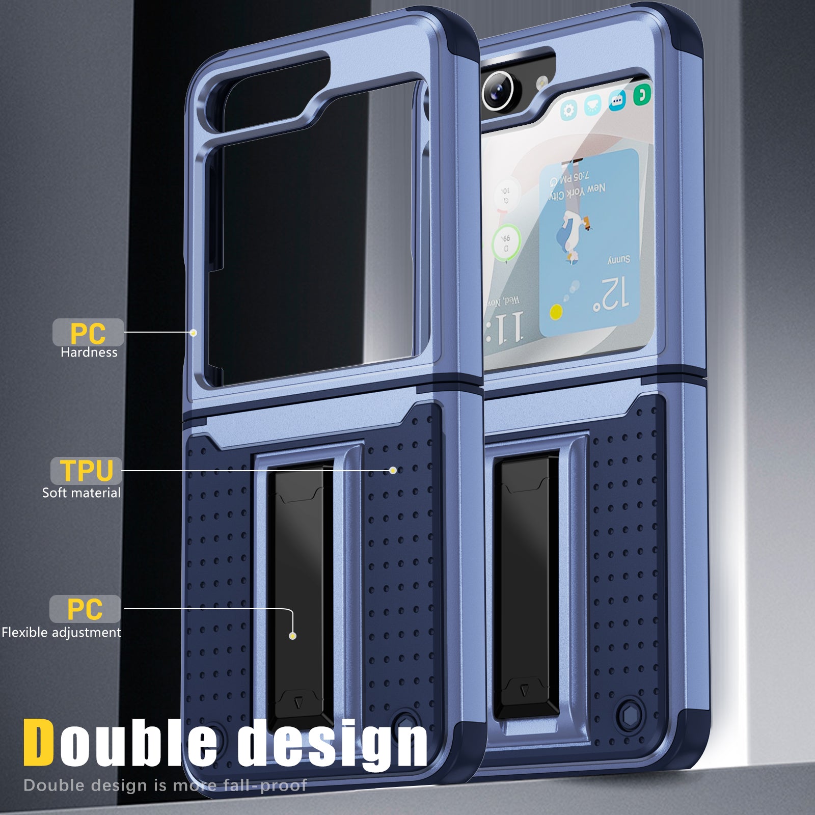 Samsung Galaxy Z Flip 5 2in1 One Anti Drop and Anti Slip With Bracket Phone Case