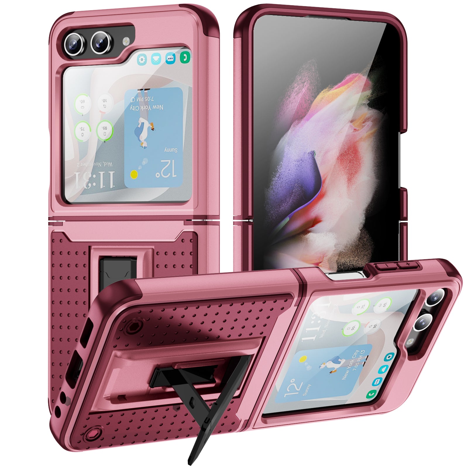 Samsung Galaxy Z Flip 5 2in1 One Anti Drop and Anti Slip With Bracket Phone Case