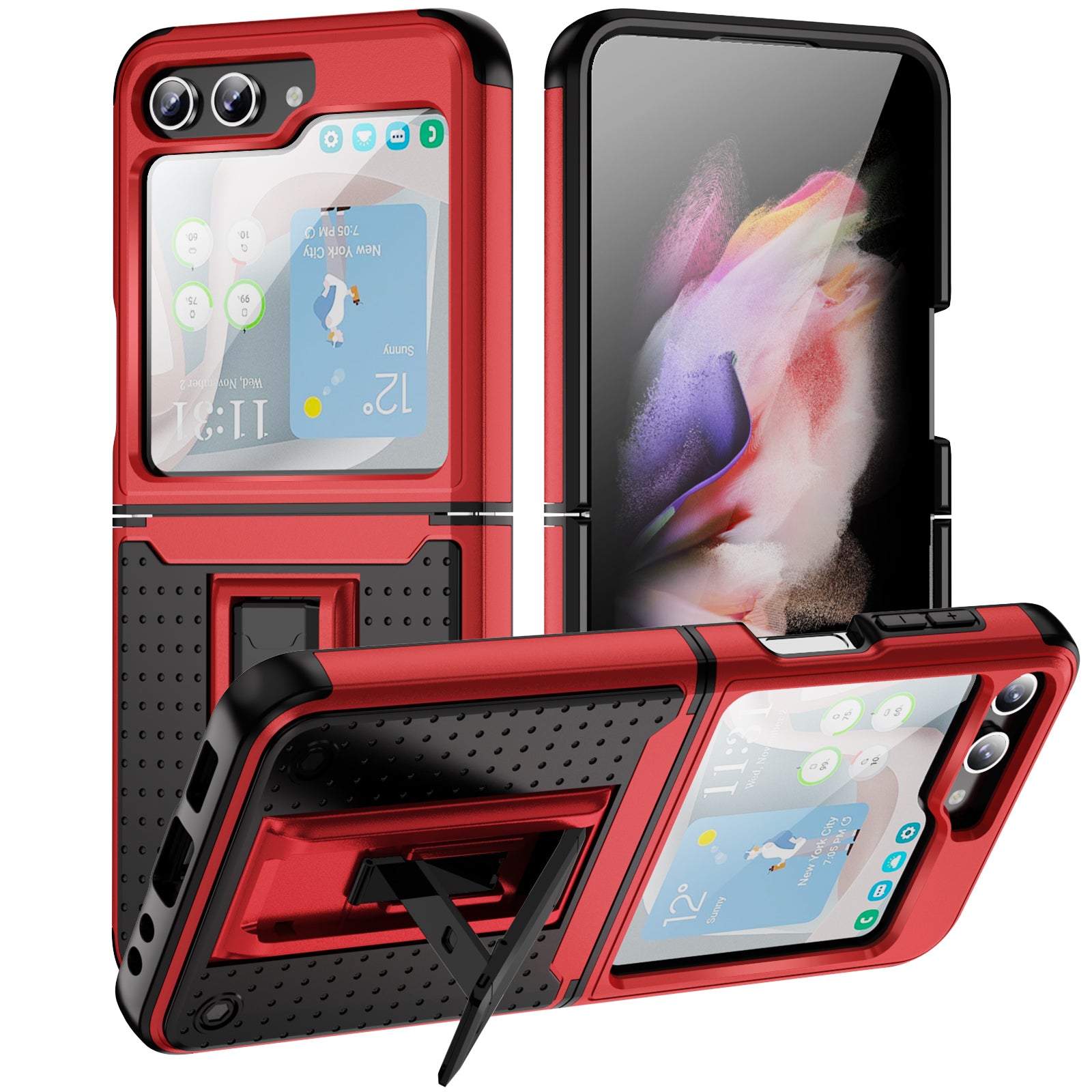 Samsung Galaxy Z Flip 5 2in1 One Anti Drop and Anti Slip With Bracket Phone Case