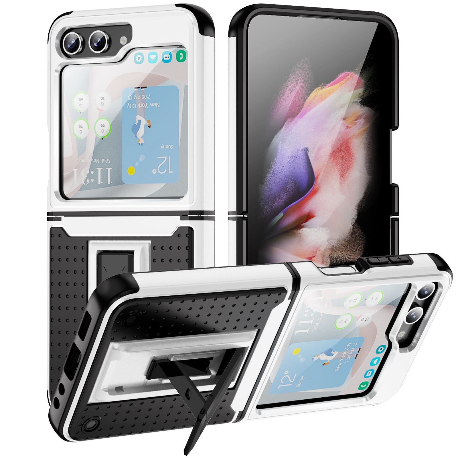 Samsung Galaxy Z Flip 5 2in1 One Anti Drop and Anti Slip With Bracket Phone Case