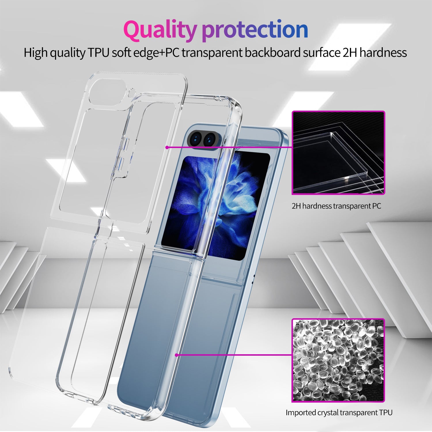 Samsung Galaxy Z Flip 5 Clear Soft TPU Cover Case-Clear