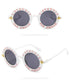 Cute Bee Style Vintage Letter Designer Eyewear Frame Round Sunglasses (15891*Ma)