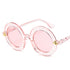 Cute Bee Style Vintage Letter Designer Eyewear Frame Round Sunglasses (15891*Ma)