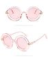 Cute Bee Style Vintage Letter Designer Eyewear Frame Round Sunglasses (15891*Ma)