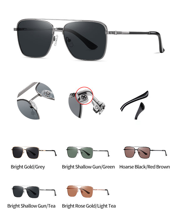 Polarized Fashion Square Sunglasses with Double Bar( JS8541*Wan)