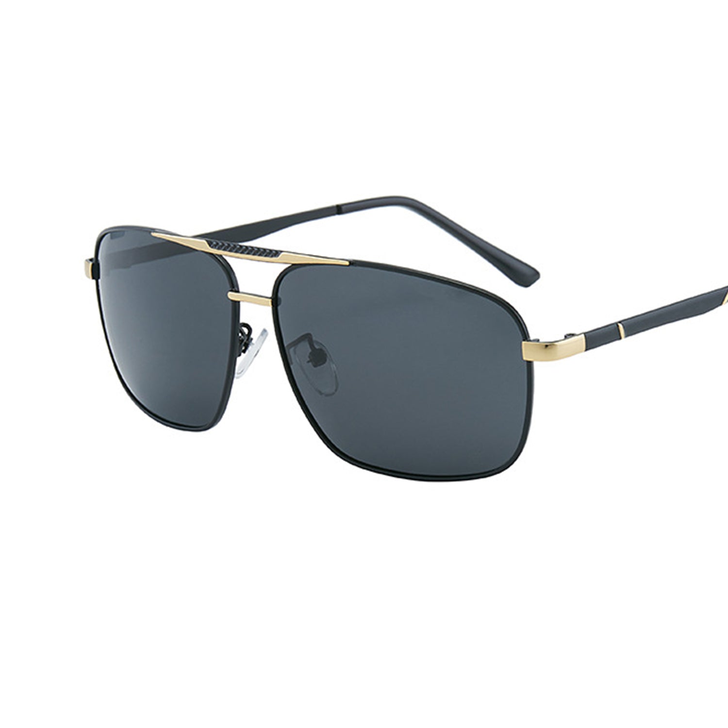 Polarized Sunglasses with Double Bar Flat Stainless Metal Frame(8810*Rong)