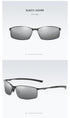 Polarized Sunglasses Men's Sunglasses Driving Mirror Color Changing Glasses Night Vision Goggles，metal frame(Fu/A559)