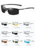 Polarized Sunglasses Men's Sunglasses Driving Mirror Color Changing Glasses Night Vision Goggles，metal frame(Fu/A559)