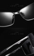 Polarized Sunglasses Men's Sunglasses Driving Mirror Color Changing Glasses Night Vision Goggles，metal frame(Fu/A559)