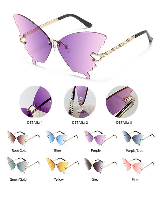 Butterfly Gradual fashion Sunglasses(90146*Xi)