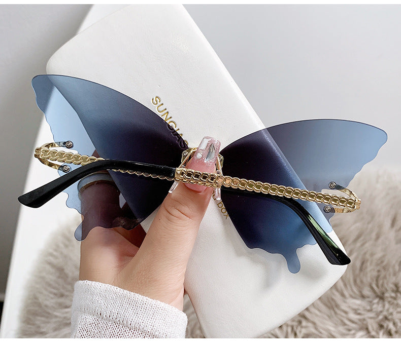 Butterfly Gradual fashion Sunglasses(90146*Xi)