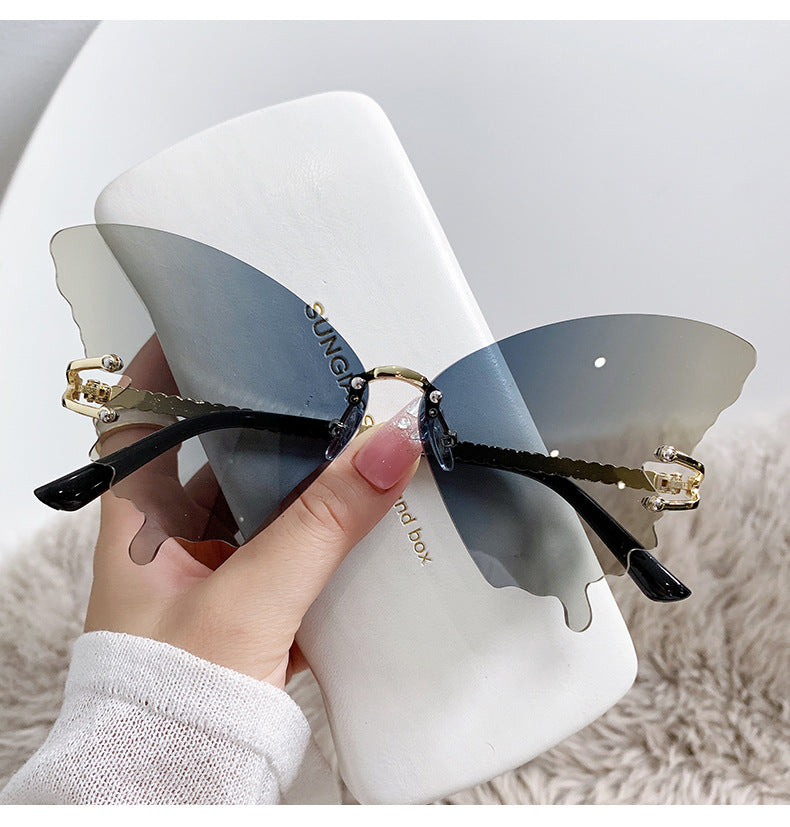 Butterfly Gradual fashion Sunglasses(90146*Xi)