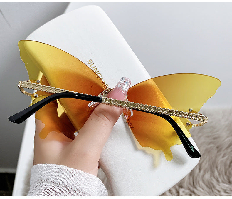 Butterfly Gradual fashion Sunglasses(90146*Xi)