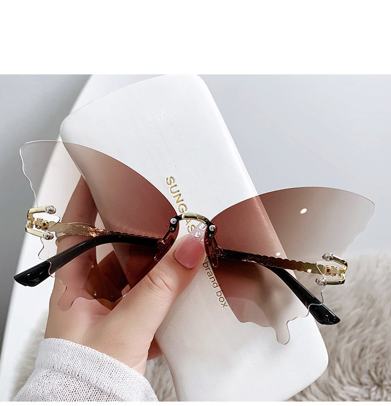 Butterfly Gradual fashion Sunglasses(90146*Xi)