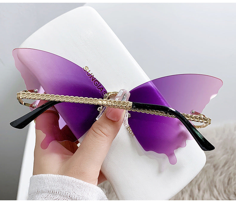 Butterfly Gradual fashion Sunglasses(90146*Xi)