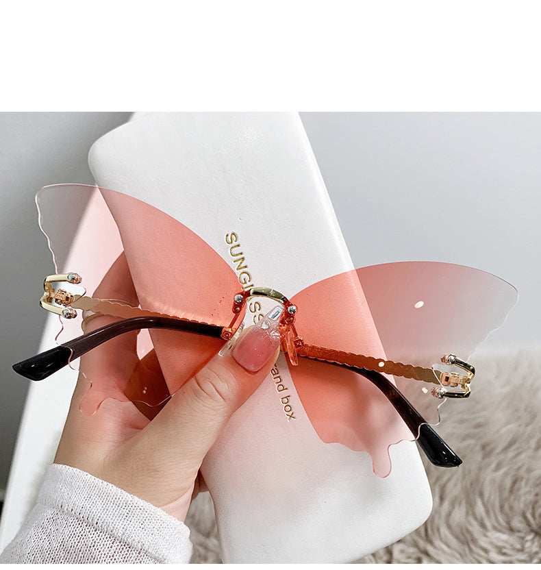 Butterfly Gradual fashion Sunglasses(90146*Xi)