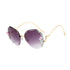 Diamond rimless cut edge Sunglasses(90125*Xi)