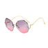 Diamond rimless cut edge Sunglasses(90125*Xi)