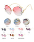 Diamond rimless cut edge Sunglasses(90125*Xi)