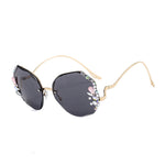 Diamond rimless cut edge Sunglasses(90125*Xi)