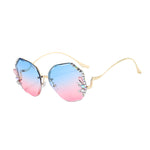 Diamond rimless cut edge Sunglasses(90125*Xi)