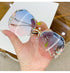 Diamond rimless cut edge Sunglasses(90125*Xi)