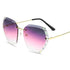 Diamond rimless crystal with cut edges for UV protection Sunglasses(9032*Xi)