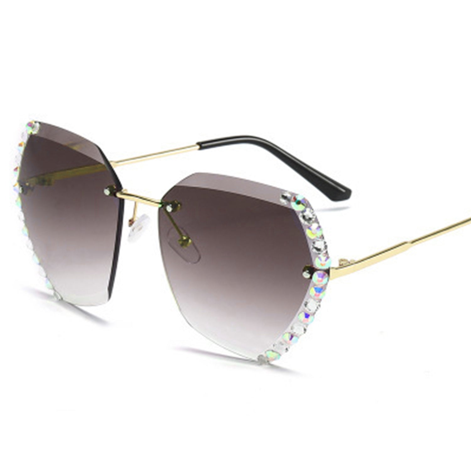 Diamond rimless crystal with cut edges for UV protection Sunglasses(9032*Xi)