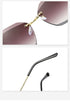 Diamond rimless crystal with cut edges for UV protection Sunglasses(9032*Xi)