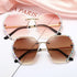 Diamond rimless crystal with cut edges for UV protection Sunglasses(9032*Xi)