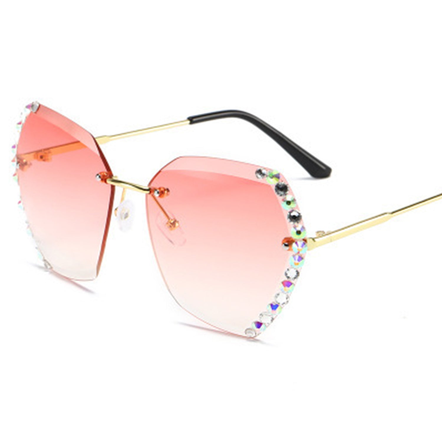 Diamond rimless crystal with cut edges for UV protection Sunglasses(9032*Xi)