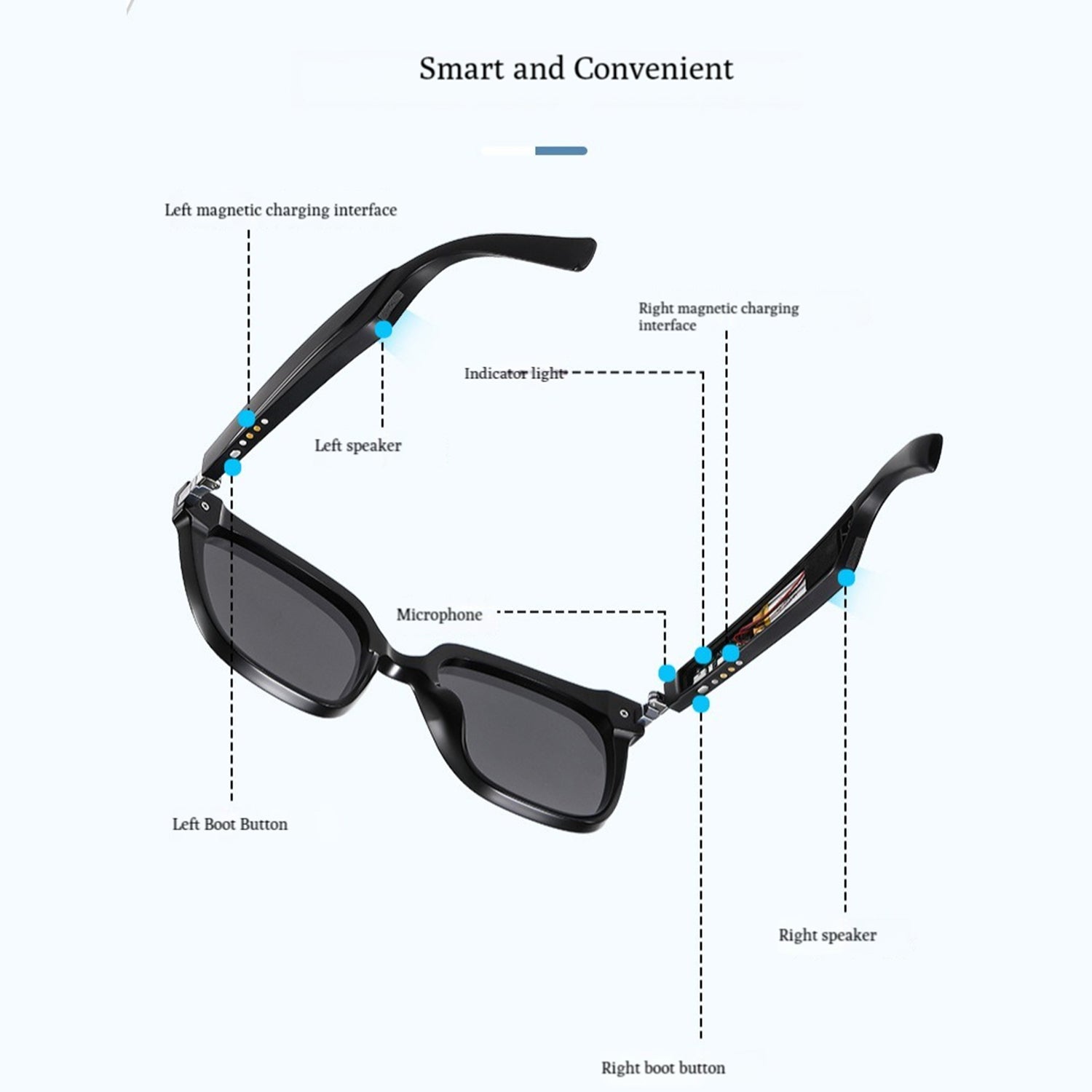 Suixin Lntelligent Switching at Will Bluetooth Glasses