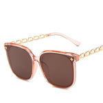 Square large frame chain leg star Sunglasses(2302*Gu)