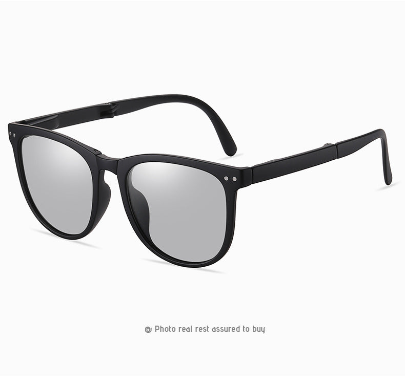 Polarized Foldable Sunglasses For Men And Women Retro Square Frame (Fu/3035）