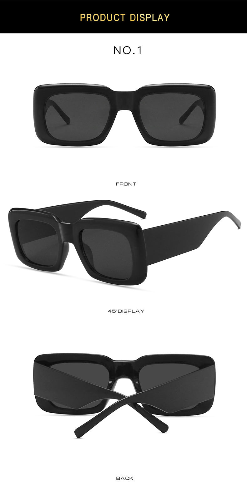 Modern Y2K trendy box Sunglasses(9094*Gu)