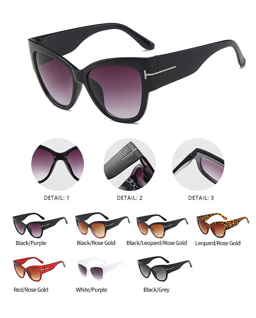 European and american ins large frame T-shaped fashionable Sunglasses(9778*Gu)