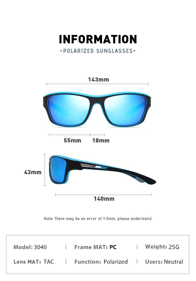 Cyclist Outdoor Sports Fashion Sunglasses Men and Women Polarizers Windproof Sunglasses(Fu/3040)