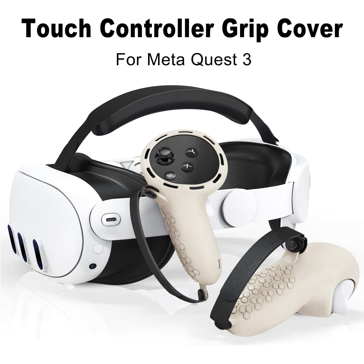 Meta Quest 3 Accessories, Silicone Controller Grip Case, Soft Case with Host Cover and Mask and Lens Cap Five Piece Set Case