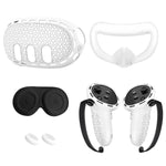 Meta Quest 3 Accessories, Silicone Controller Grip Case, Soft Case with Host Cover and Mask and Lens Cap Five Piece Set Case