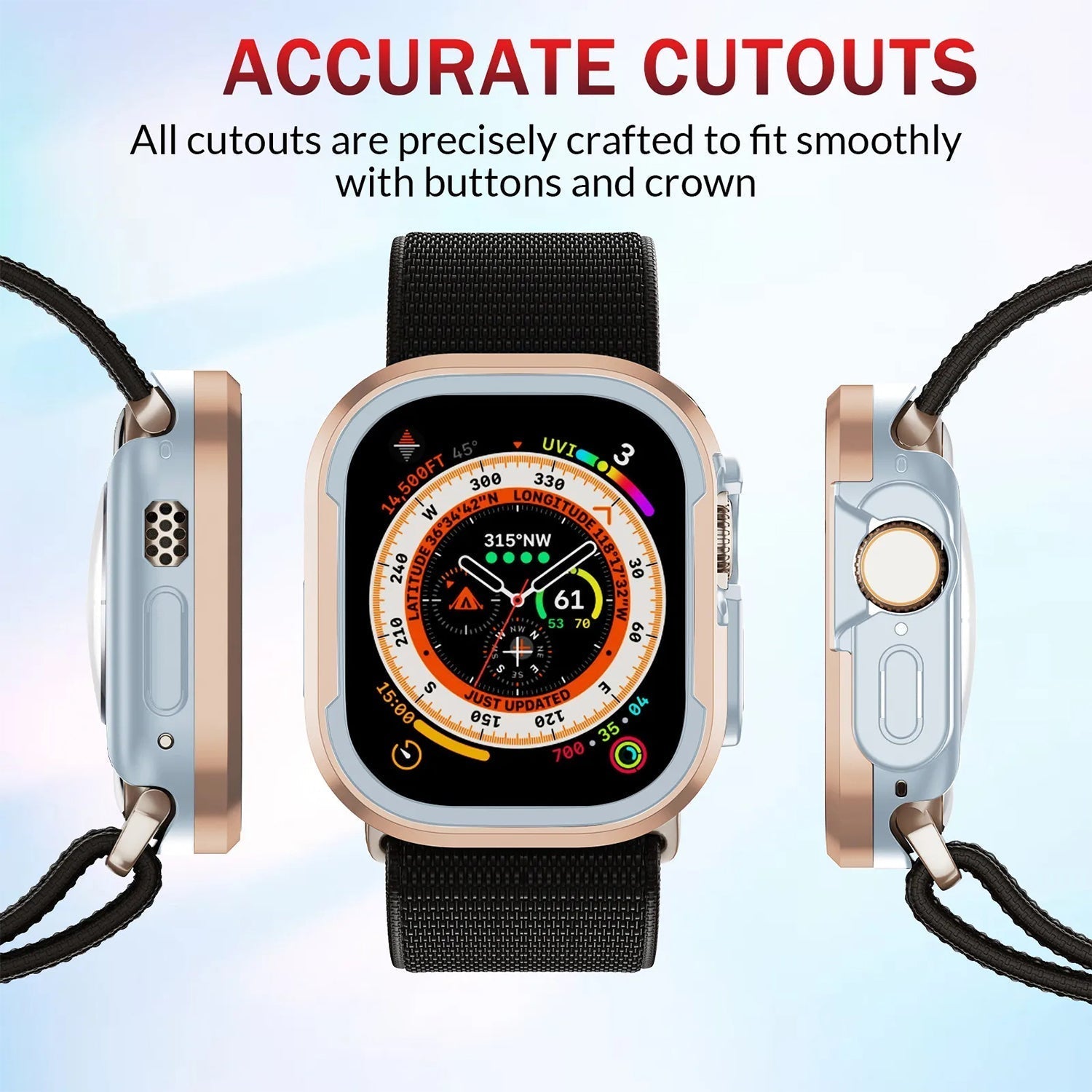 45mm Metal Anti Fall Watch Case For Apple Watch Series 7/8/9