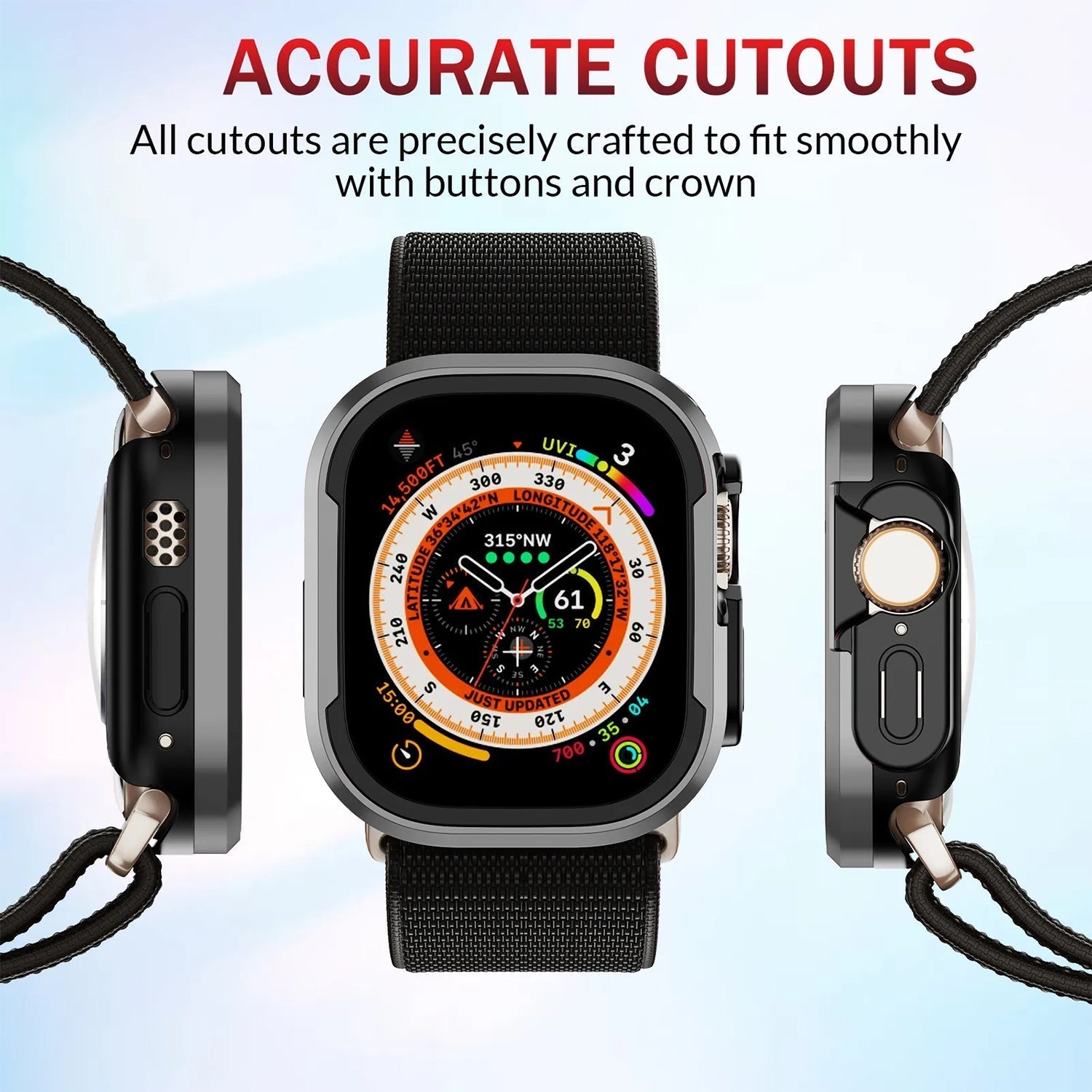 45mm Metal Anti Fall Watch Case For Apple Watch Series 7/8/9