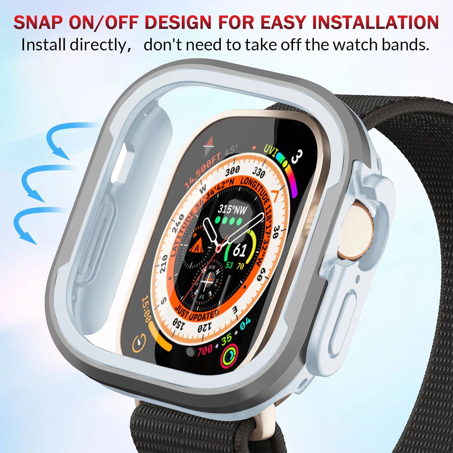 41mm Metal Anti Fall Watch Case For Apple Watch Series 7/8/9