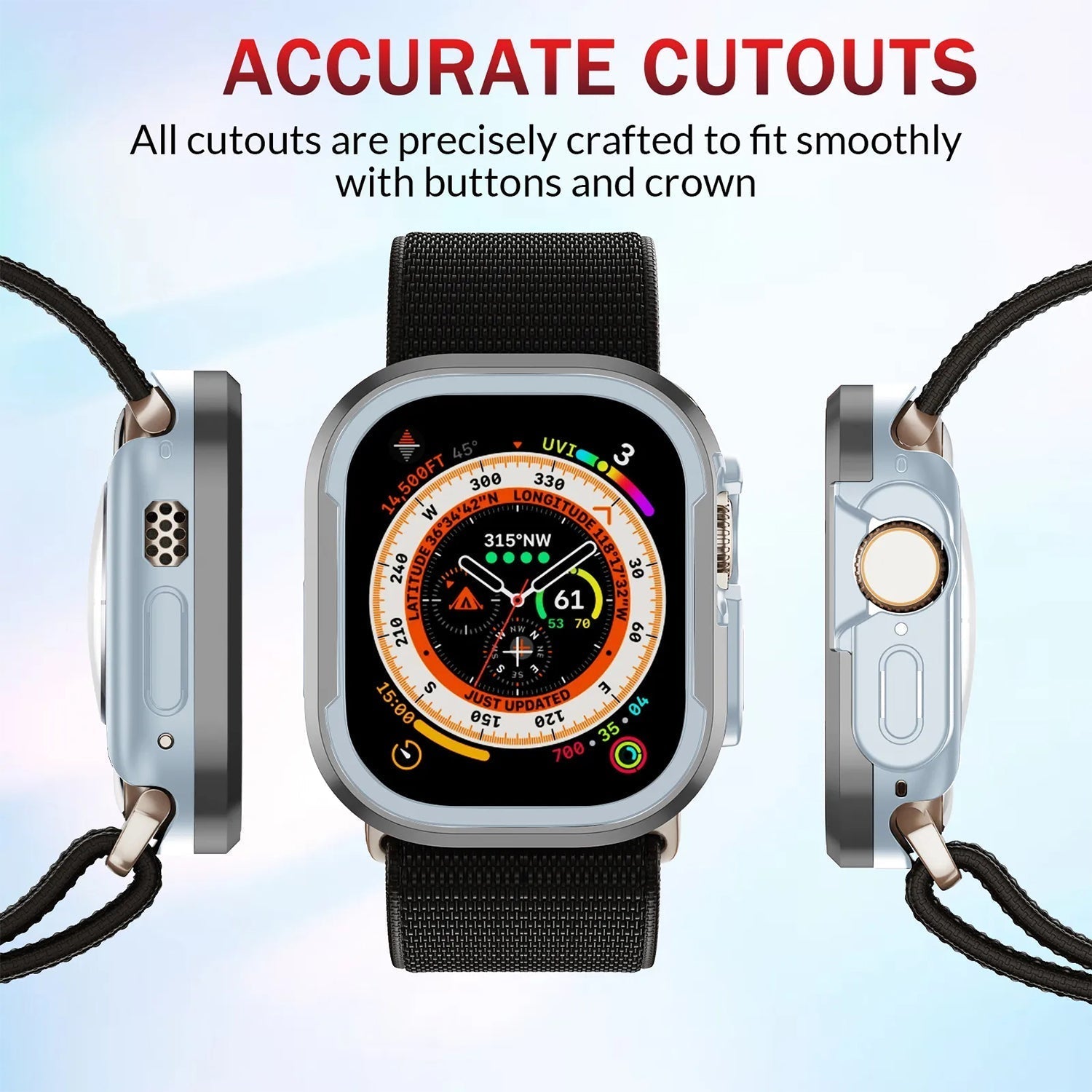 45mm Metal Anti Fall Watch Case For Apple Watch Series 7/8/9