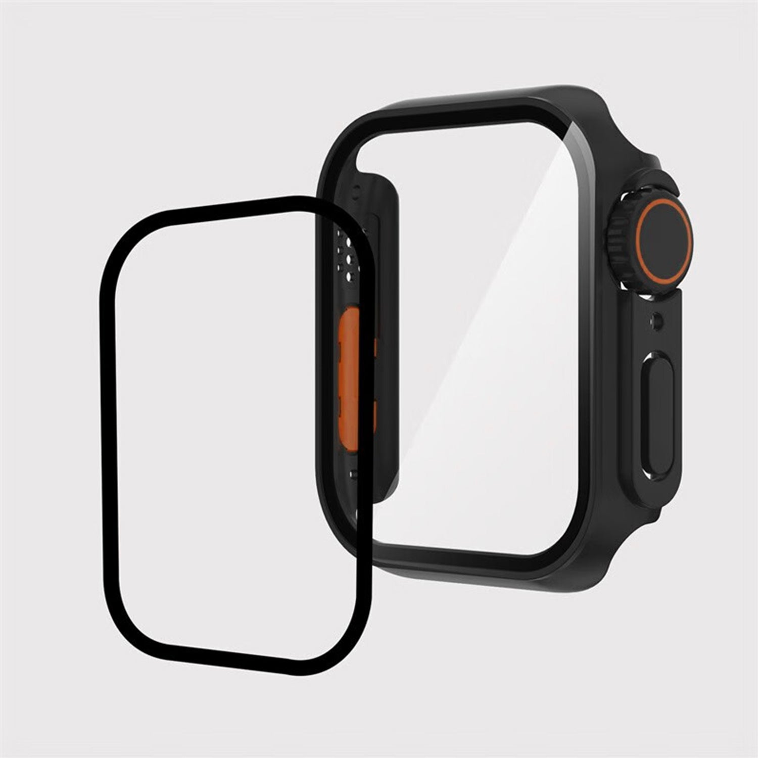 2 in 1 (45MM) PC material half pack case with screen protector for Apple Watch Series 9/8/7