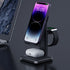 3in1 Charging Station for Smart Phone.Wireless Charging Station for Multiple Devices,Phone and Watch,Earphone Charger Dock with Stand-Black