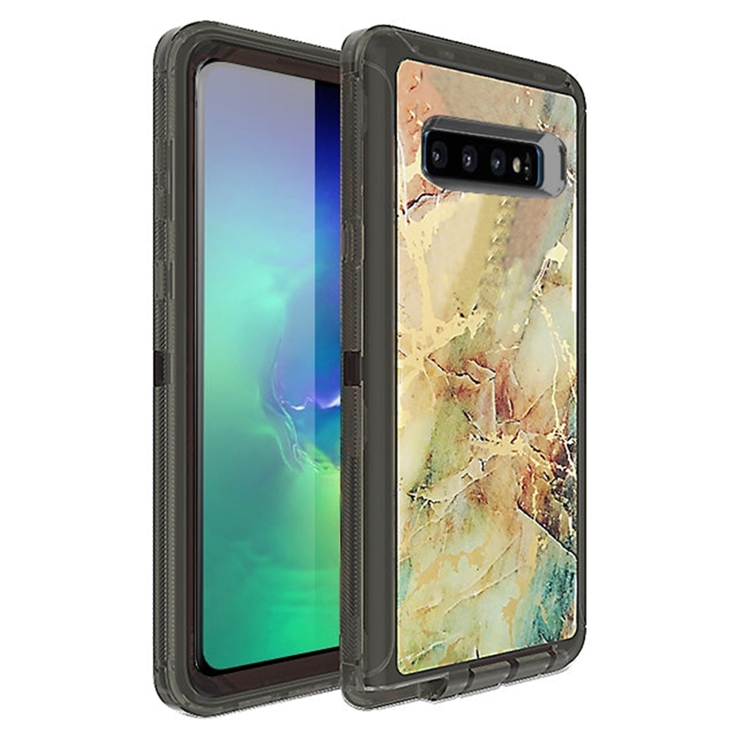 Samsung S10 Anti-Shock Durable Protective TPU Heavy Duty Marble Phone Clear Case